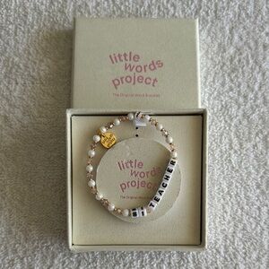Little Words Project “#1 Teacher” Beaded Bracelet